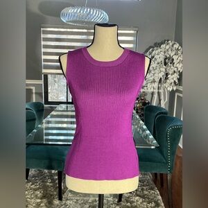 Rachel Roy Purple Ribbed Tank Top